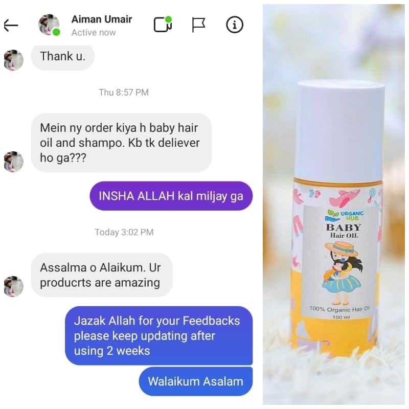 Baby hair oil